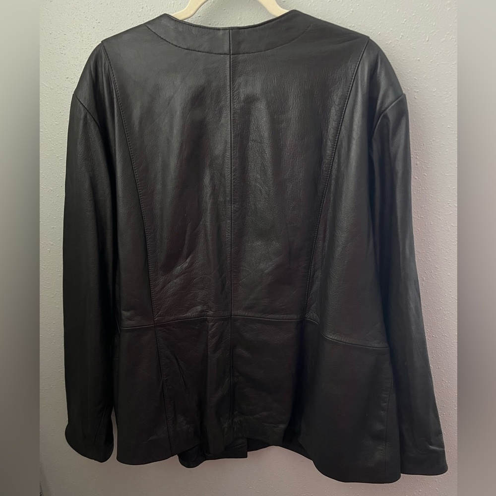 Mods Spiegel Dark Brown Leather Jacket With Gold Buttons Women’s Size 24 - Picture 2 of 12
